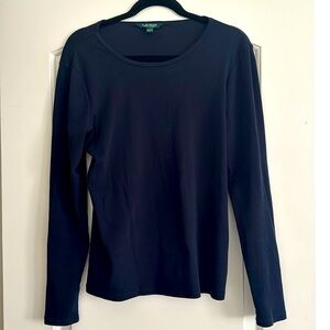 Lauren Ralph lauren navy long sleeve crew neck shirt